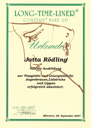 Zertifikat Long-Time-Liner-Ausbildung von Jutta Rödling